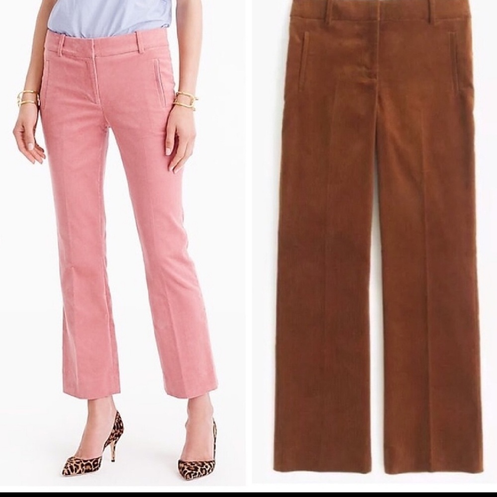 J CREW SAMMIE PANTS IN CORDUROY BROWN CROPPED